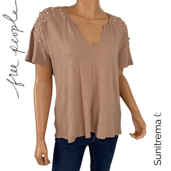 We The Free - Free People Dress It Up Tee - Pink - Picture 1 of 13